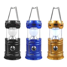 Солнечный Мощность света кемпинга телескопические USB Перезаряжаемые аварийного светодиодный светильник напольный Пеший Туризм Свет Водонепроницаемый ручной светильник