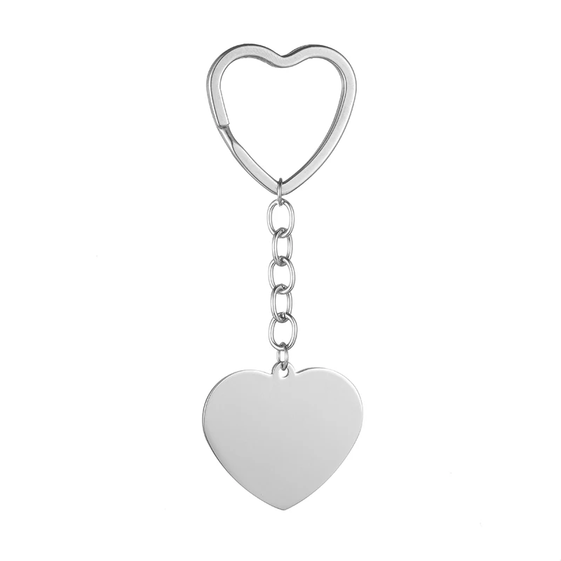 Персонализированные пользовательские брелоки для женщин сердце автомобиль сумка Шарм брелок пара цепочка для ключей бумажник лучший друг брелок бойфренд подарок - Цвет: Silver No Custom