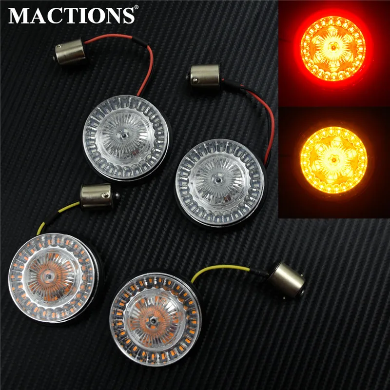 

Motorcycle 1156 Turn Signal Light Amber Red LED For Harley Sportster XL883 1200 02-14 FXD Dyna Super Glide 02-10 Softail Custom
