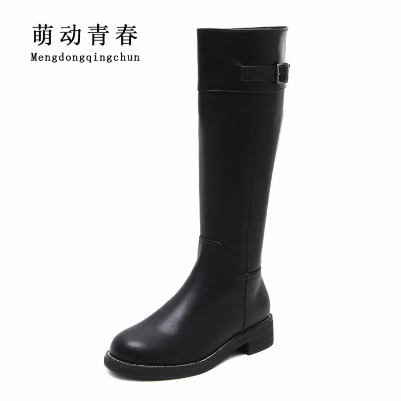 

Women Fashion long boots 2017 Women Knight boots Women Winter boots with plush Women Round Toe zipper boots