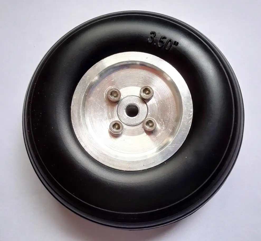 RC Airplane PU wheel with Dia-Casting Aluminum hub 3.5''/89mm