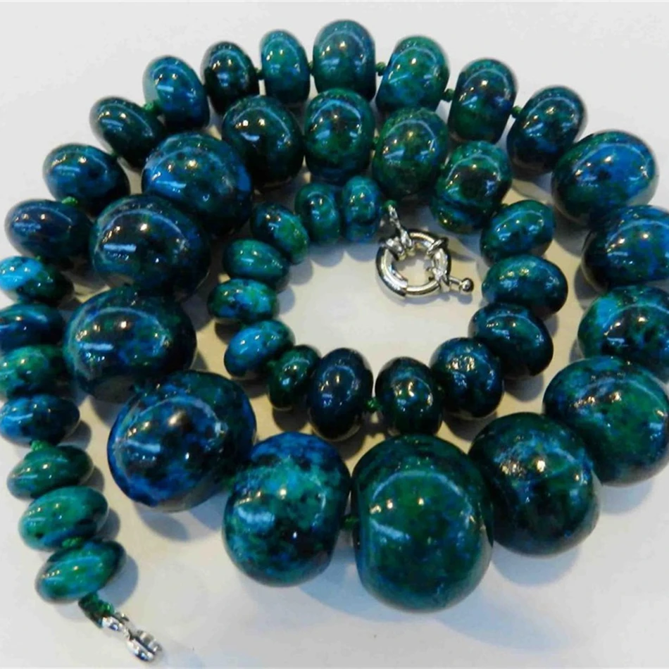 10-20mm chrysocolla abacus rondelle Beads Fashion diy charms Necklace 17