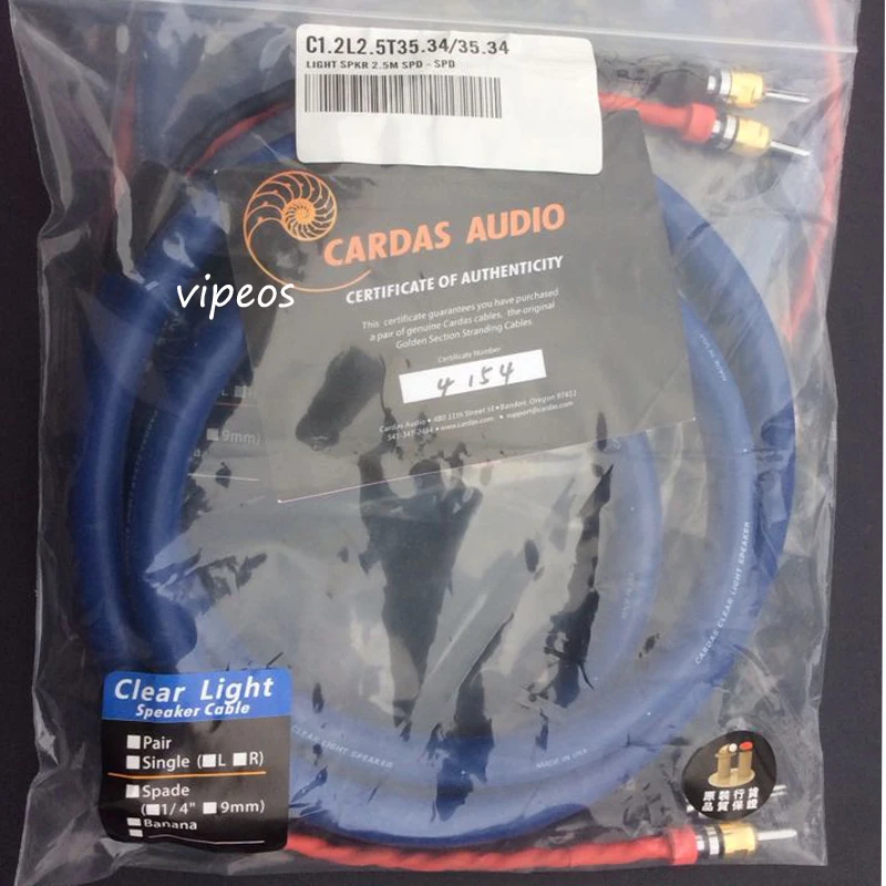 

DHL Shipping A pair of Cardas Clear Light speaker cable with banana plugs 2.5 m