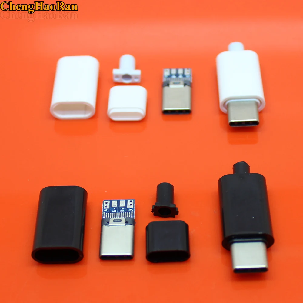 ChengHaoRan 2 комплекта коннектор с разъемом USB черно белый для сварки данных OTG