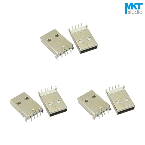 

10Pcs Free Shipping Sample White/Black A Type Through Hole Male USB PCB Connector Socket Jack Plug