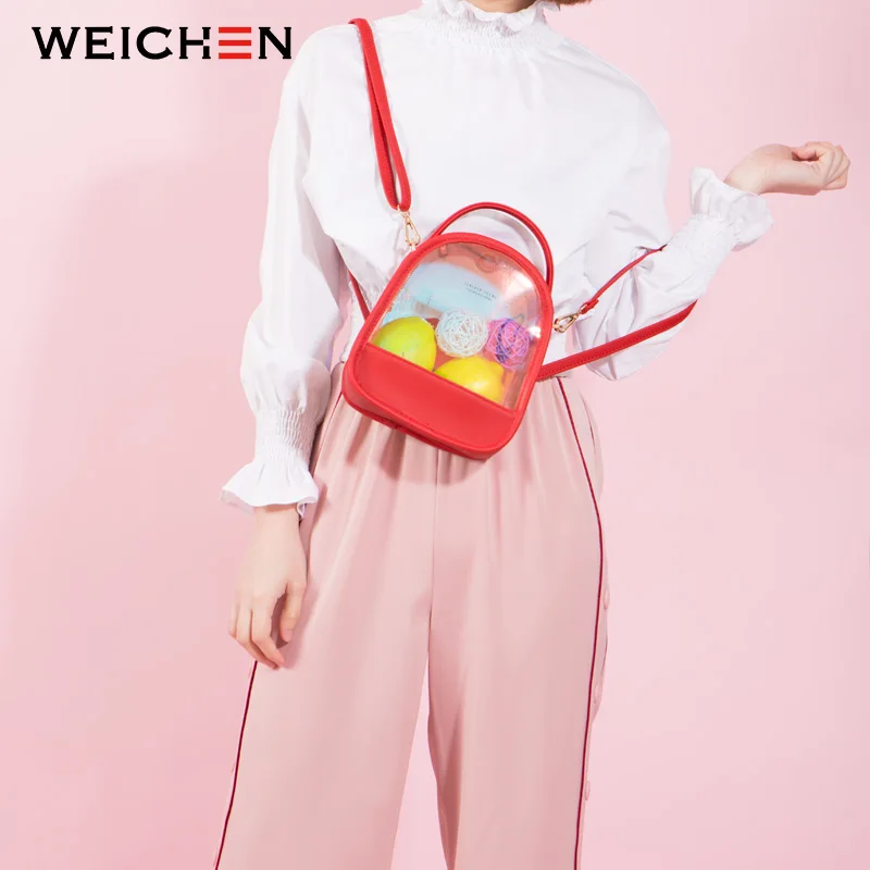 WEICHEN de láser brillo las mujeres Mochila bolso de PVC y cuero de la PU Mochila bolso de hombro pequeño damas marca Mochila Mujer