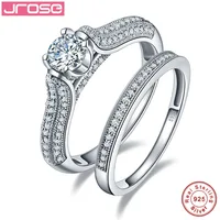 Jrose 100% стерлингового серебра 925 обручальные кольца 1.25 КТ CZ Для женщин-летие обручальное твердых серебряное кольцо