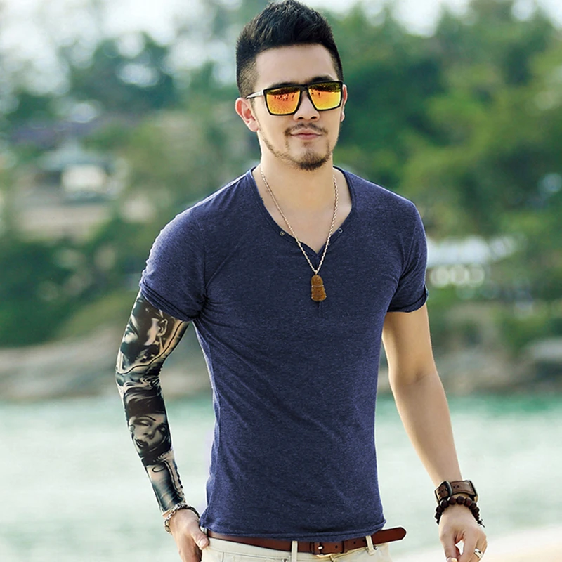 Summer New High End Men's Brand T Shirt Fashion Slim European style