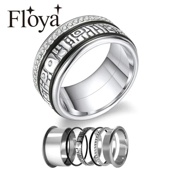 

Floya Interchangeable Wedding Rings For Women Rotatable Ring Black Stainless Steel Arctic Symphony Collection Band