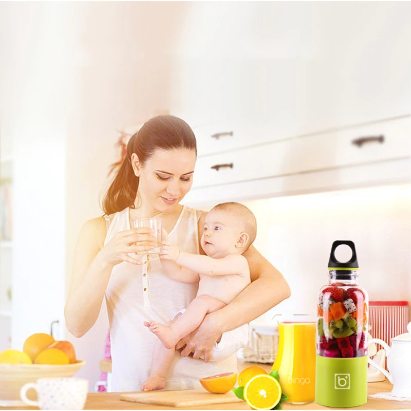 500ml Portable Juicer Cup USB Rechargeable Electric Automatic Bingo Vegetables Fruit Juice Tools Maker Cup Blender Mixer Bottl
