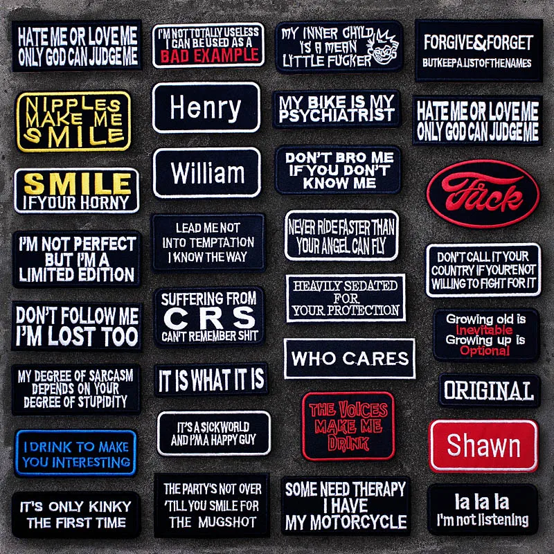 

Word Embroidered Patch Applique Cute Patches Fabric Badge Garment DIY Apparel Accessories Badges