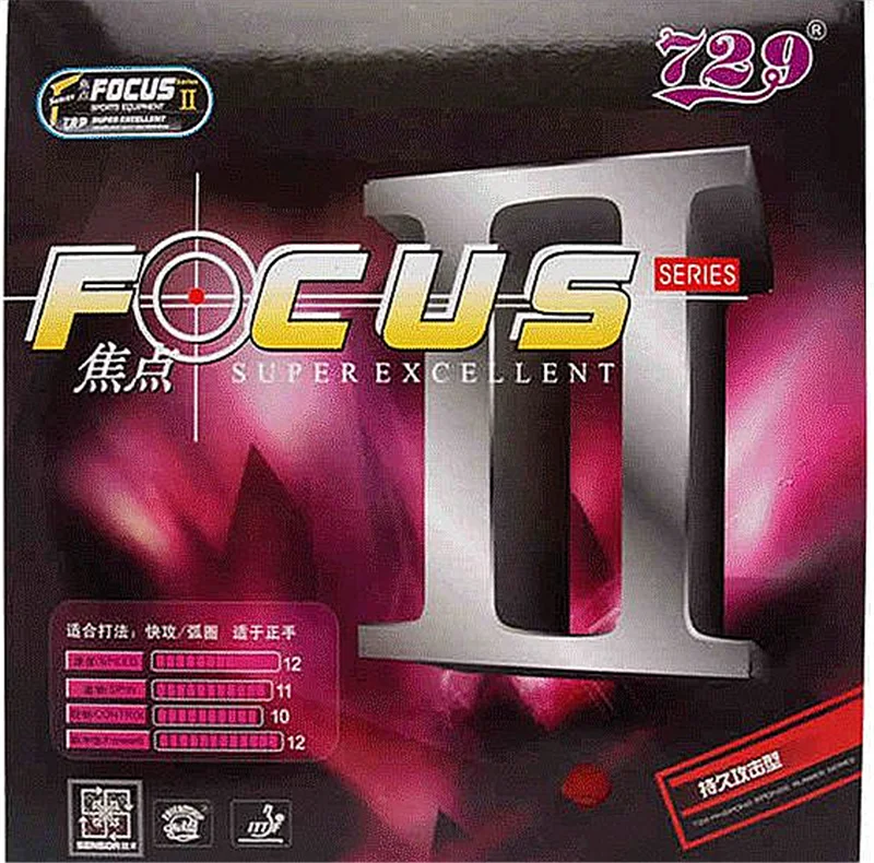 RITC 729 FOCUS II 2(атака+ петля) Pips-In настольный теннис(пинг-понг) резина с голубой губкой
