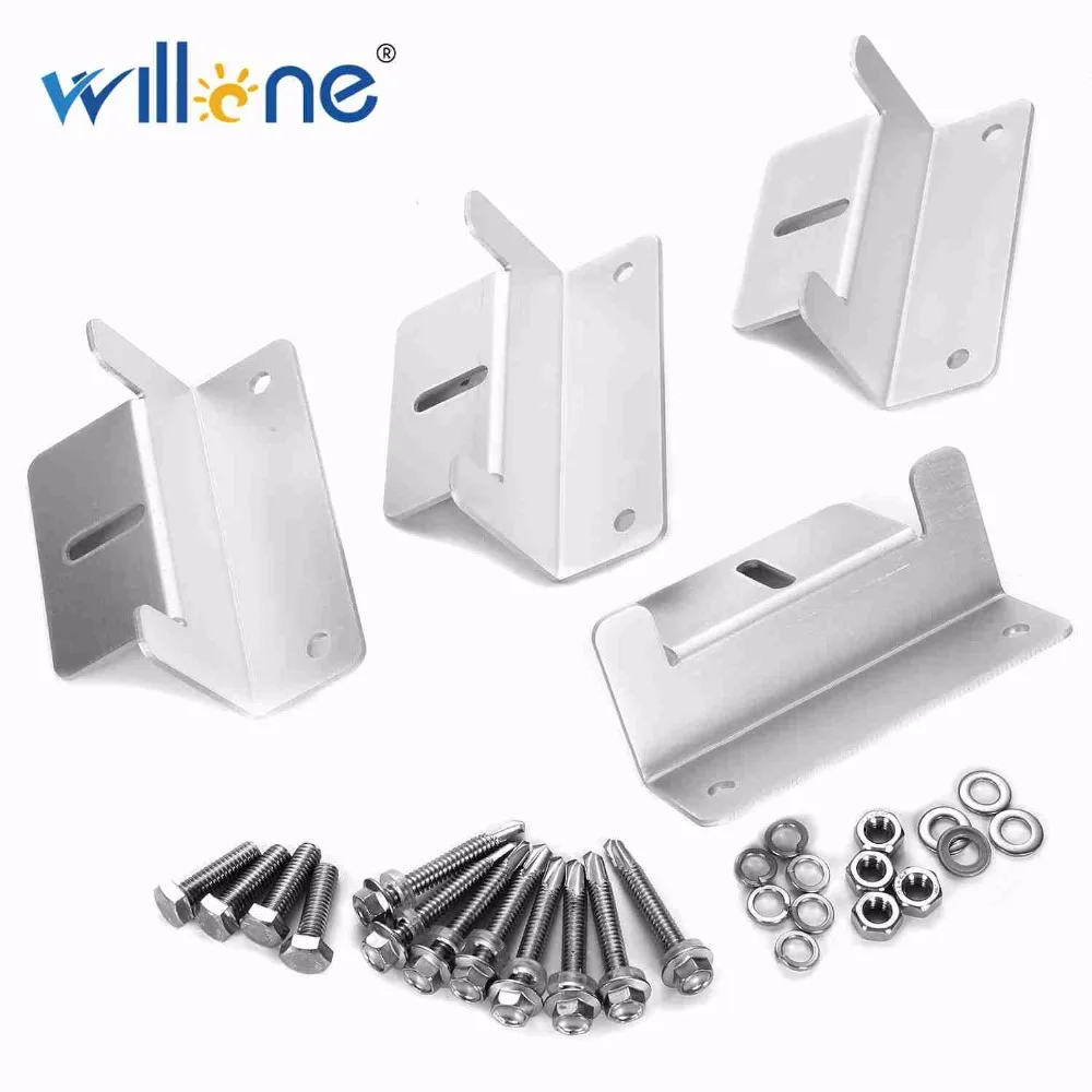 Suporte do Painel Suportes de Montagem Telhado e da Parede Conjuntos Willone Frete Grátis z Solar Painel Barco rv 4 5 Conjuntos 4 Willone Frete Grátis Z Suporte