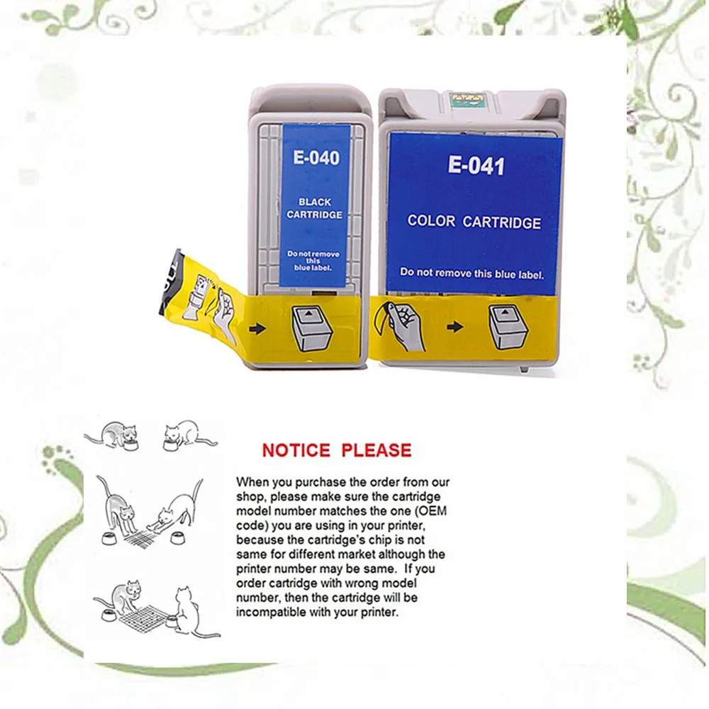 YOTAT 2 шт. совместимый картридж T040 T041 для принтера Epson Stylus CX3200 C62 | Компьютеры и офис