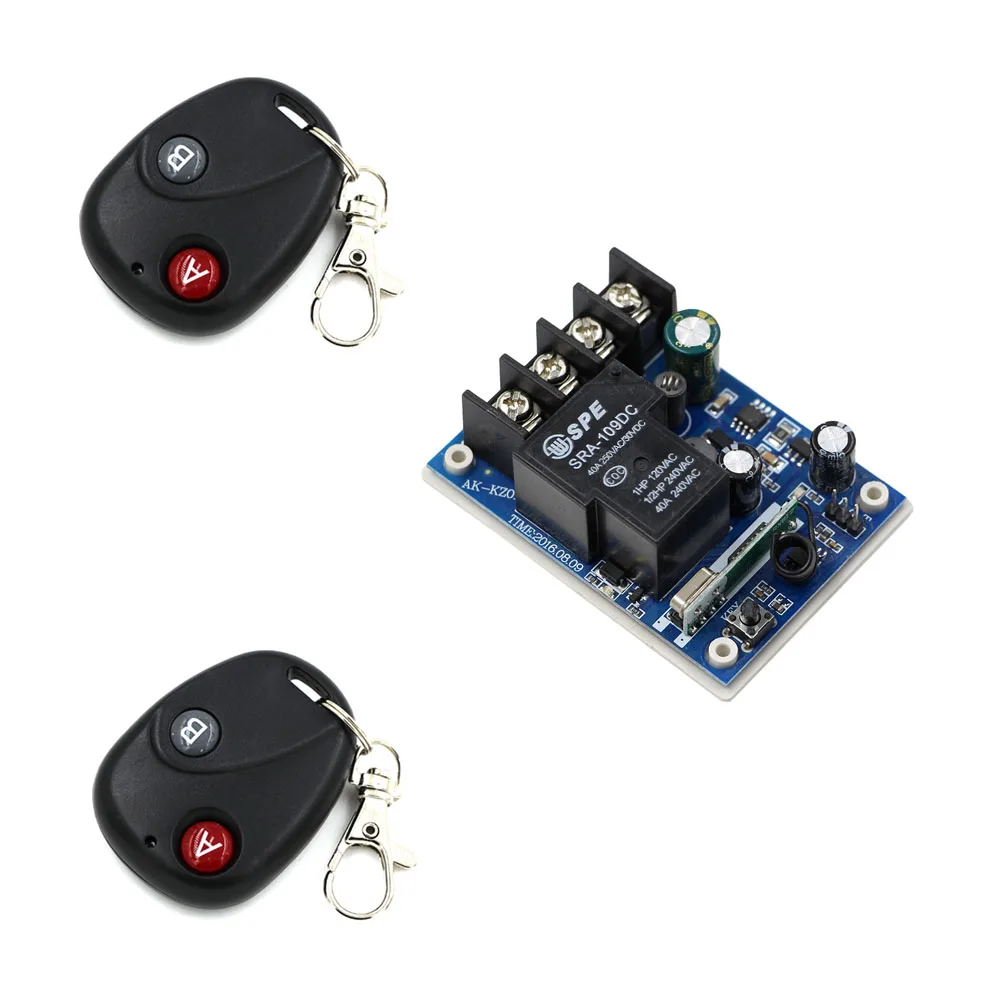 

High Quality DC12V 24V 36V 48V 1CH 30A Relay Wireless Remote Control Switch 2pcs Transmitter With Receiver 315/433Mhz