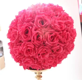 

SPR 15pcs/lot Free shipping 25cm more color available,bride holding flower ball wedding kissing,party decoration flower ball