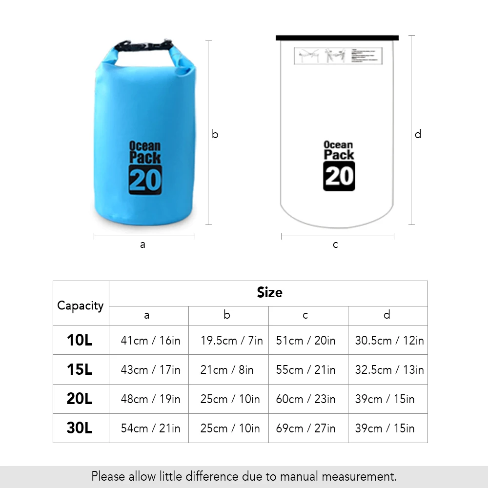 10L/15L/20L/30L Открытый водонепроницаемый заплечный гермомешок мешок для плавания воды плавающий мешок для Каяка рафтинг речной поход