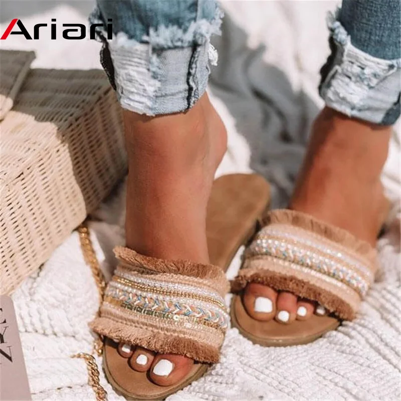 

Ariair Rome Retro Women Slippers 2019 Summer New Women Sandals Flat Casual Shoes Hollow Leisure Shoes Big Size 34-43