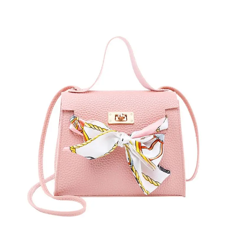 Женская pu кожаная сумка на плечо женская сумка через плечо сумка-тоут сумка-портфель кошелек с Декор на шарф A69C - Цвет: Розовый