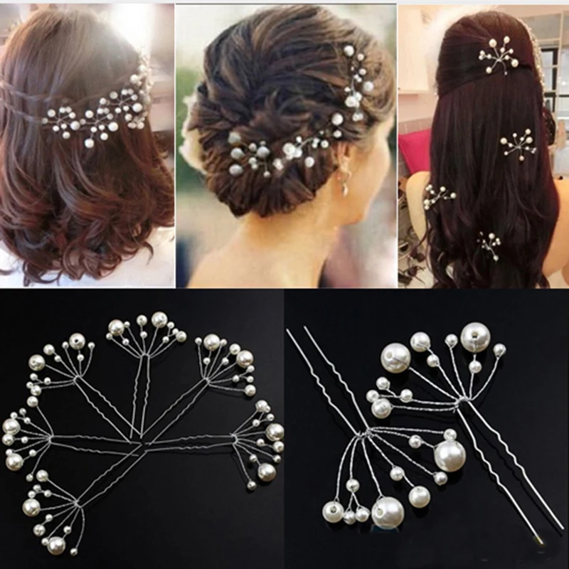 5pcs Simulate Pearl Hairpins Hairstyles Wedding Bridal Hair Pins