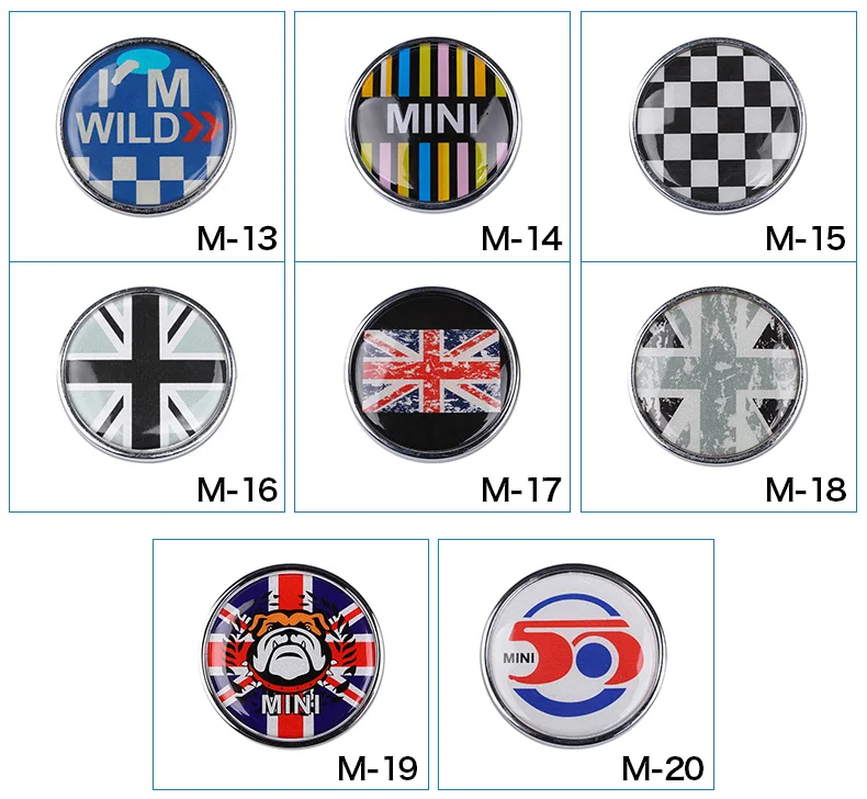 Car Front Grill Emblem Badge Metal Stickers for Mini Cooper Countryman R55 R56 R50 R53 R60 R61 F54 F55 F56 Car Styling (3)