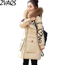 Высококачественная Европейская зимняя куртка женская натуральный мех енота воротник парка с длинным капюшоном пальто Jaqueta Feminina YM280
