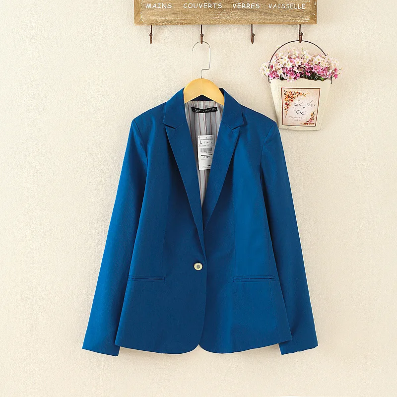 2019 الربيع الخريف الحلوى اللون السترة للنساء الإناث زر واحد الحلل دعوى طوي سترة السيدات تحديث سترة معطف جديد