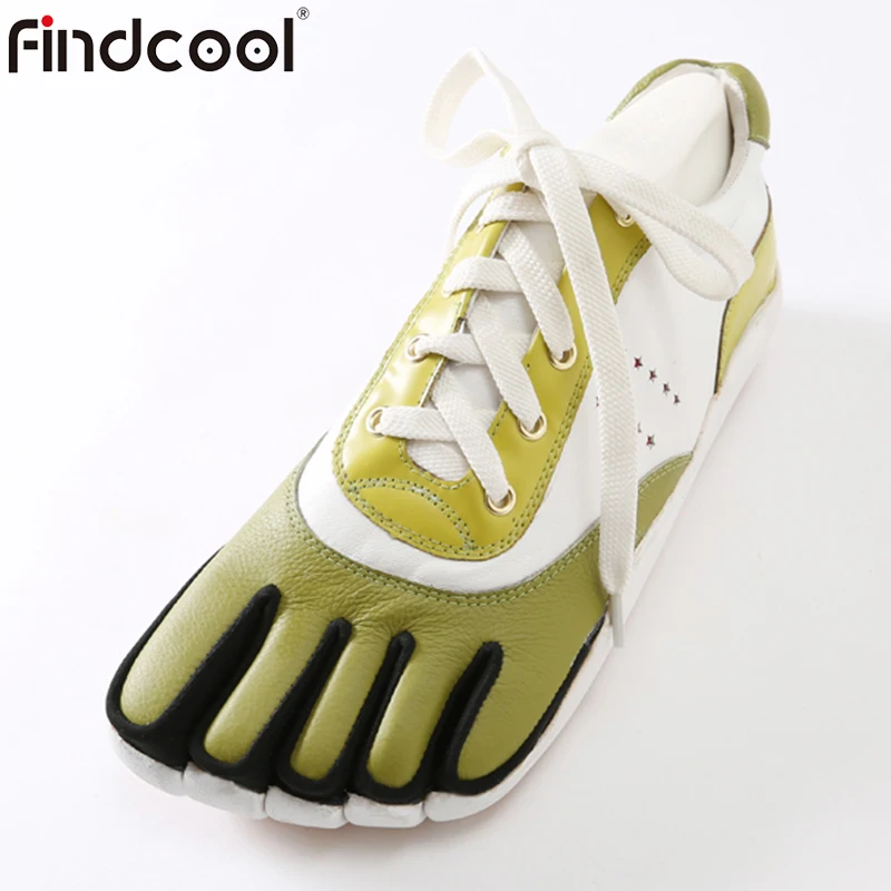 Findcool Пять обувь с изображением пальцев мужские модные кожаные кроссовки для
