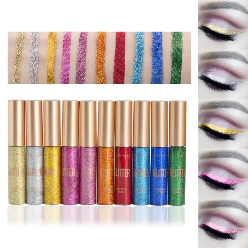 

Glitter Eyeliner Pen Makeup Liquid Eyeshadow Highlighter Easy to Wear Beauty Make Up Cosmetics Kits 10 Pcs/Set