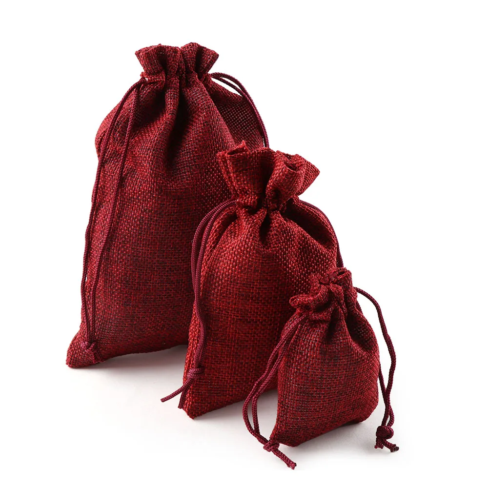 10 шт. Hessian мешочки из мешковины на шнурке для свадебных подарков джутовые Подарочные Сумки хозяйственная сумка для конфет Органайзер сумка для рождественской вечеринки