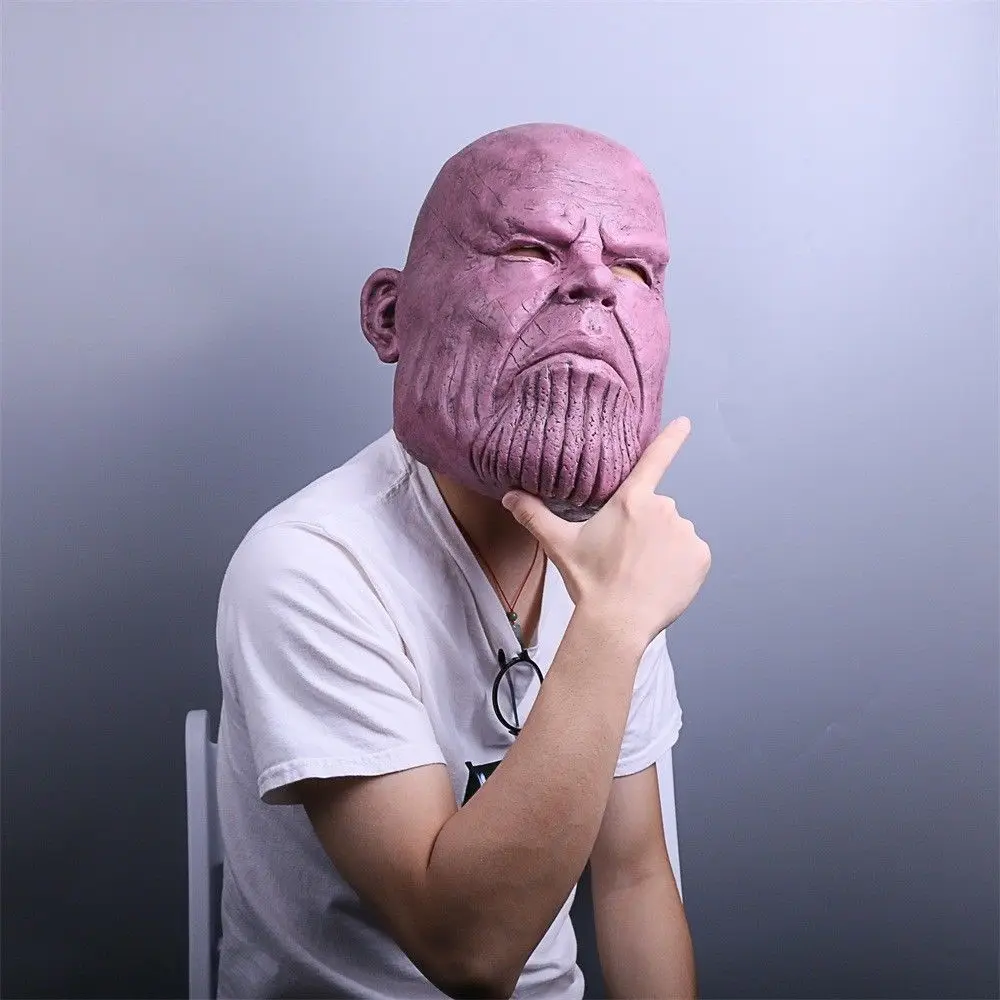2018 Avengers 3 Infinity War Thanos Mask Cosplay Superhero Latex Helmet Prop New5