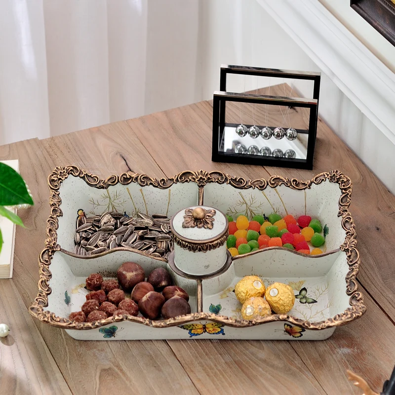 #^Special Price European super fruit plate four nuts snacks dry fruit with a toothpick box multi-purpose luxury fruit bowl #^Special Price European super fruit plate four nuts snacks dry fruit with a toothpick box multi-purpose luxury fruit bowl
