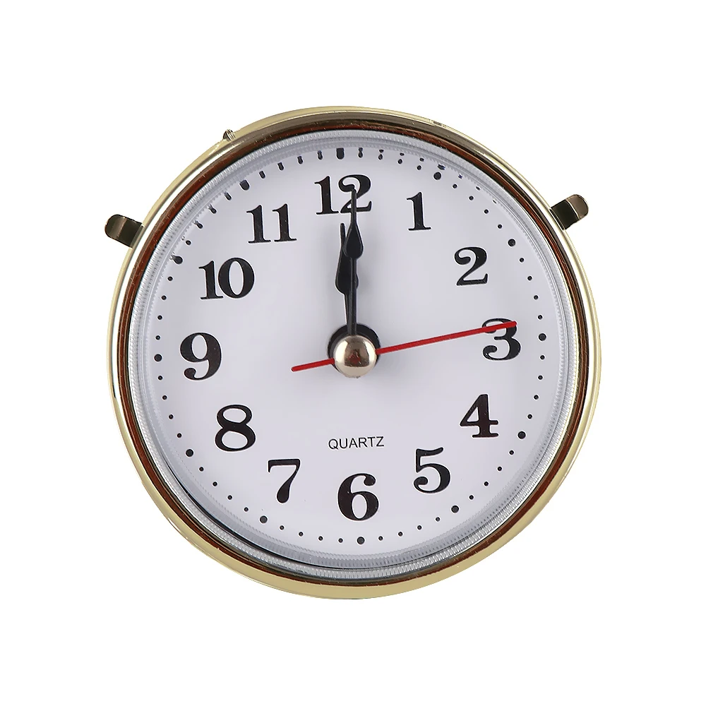 

New Classical Durable 2-1/2" (65mm) Clock Quartz Movement Insert Roman Numeral White Face Gold Trim DIY Clock Accessories