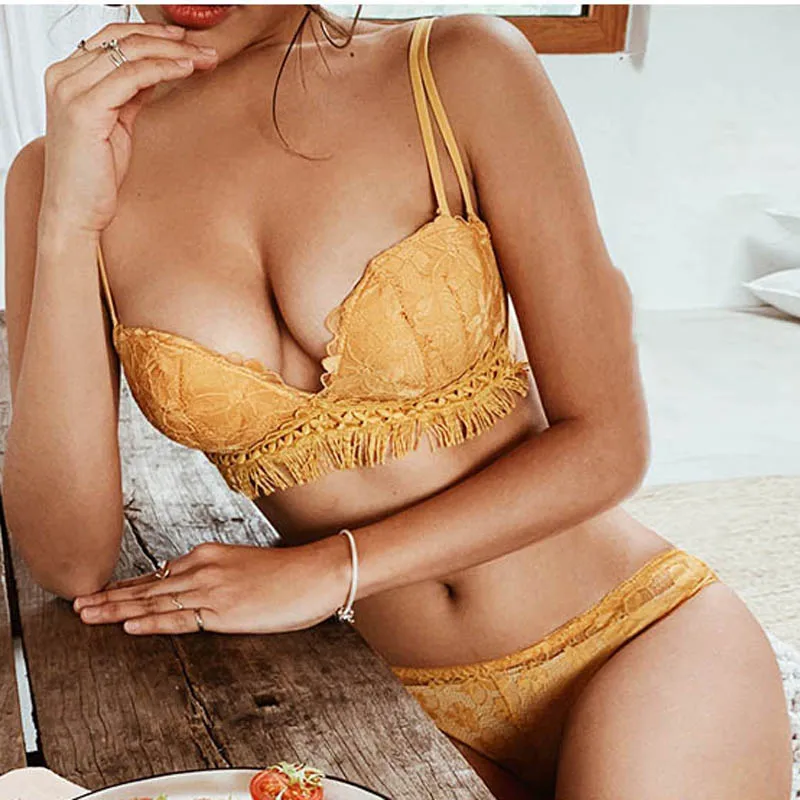

CINOON New Sexy Push up Adjustable Lace Underwear Accept Supernumerary Breast bra Thickening Bra set High quality Lingerie sets