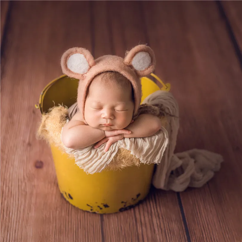 Милая шапка эльфа для новорожденных, Пушистая Шапка для новорожденных мальчиков, милая шапочка, нейтральная шапочка-медвежонок для фотосъемки, подарок на день рождения ребенка - Цвет: as photo