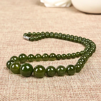 

The dark green color is transparent Taiwan jasper and Add Big bright green beads perfectly matches your collarbone