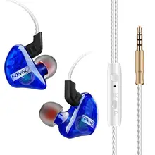 Fonge Transparent T01 In-Ear Earphone Subwoofer Stereo Bass Earbuds Headset with Mic for HTC Huawei smart phone