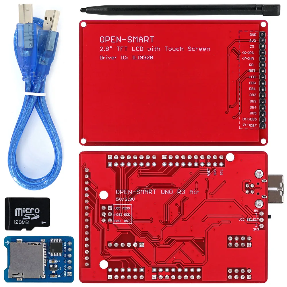 Открытым SMART 2,8 дюймов 240*320 TFT ЖК-дисплей Сенсорный экран Breakout модуль комплект с легко-разъем UNO R3 воздушная доска для Arduino UNO R3/Nano