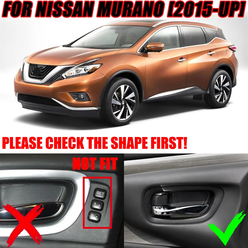 Боковая ручка двери для Nissan Murano хромированная Накладка отделки 2015 2016 2017 2018 ободок