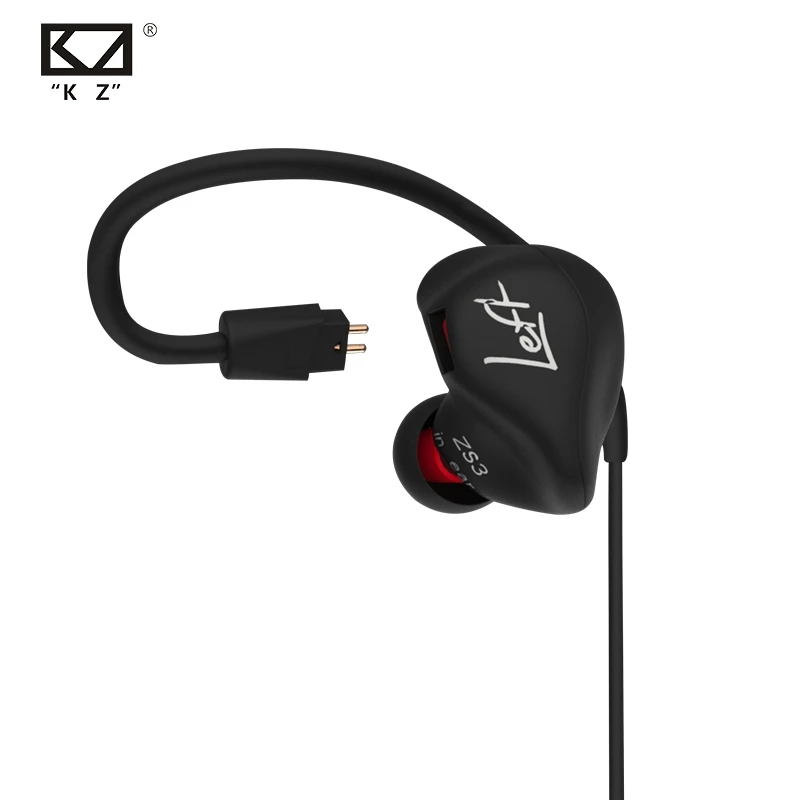 

Original KZ ZS3 Earphone Ear Hook Headphones Detachable Cable Noise Isolating Headset With Microphone HiFi Stereo Sports Earbuds