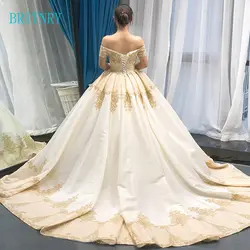 BRITNRY 2018 милое атласное свадебное платье с открытыми плечами бальное платье кружевное свадебное платье es Большие размеры