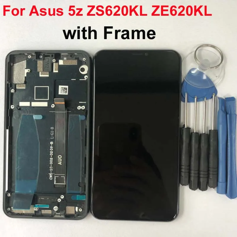 

For Asus Zenfone 5 2018 Gamme ZE620KL LCD Display Touch Screen Digitizer Assembly Replacement Parts For ASUS 5z ZS620KL+Frame