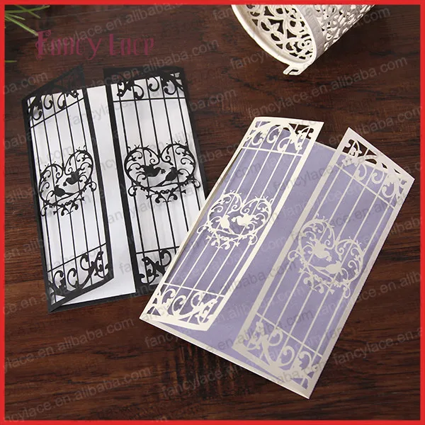 laser cut wedding invitations sets wedding love bird cage card