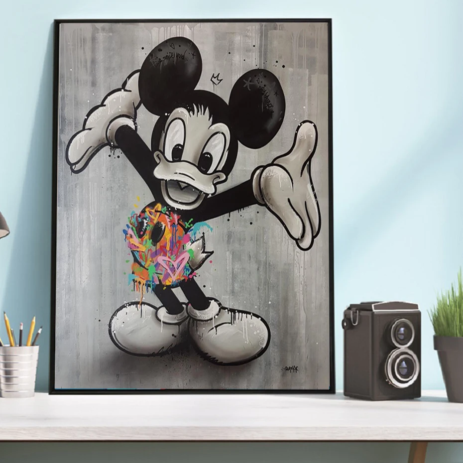 

Modern Cartoon Mouse Posters Canvas Paintings Refresh Nursery Printed Animals Wall Art Pictures Kids Gifts Kids Room Home Decor