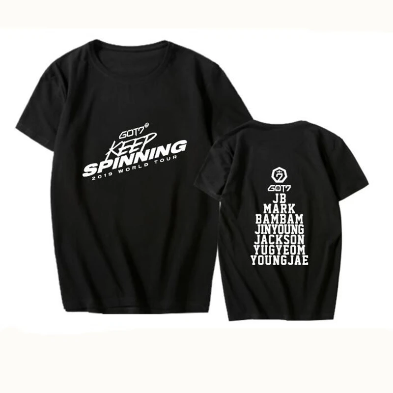 Kpop World tour Keep Spinning футболка с коротким рукавом kpop Got7 Джексон мужские и женские