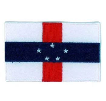 

2.5" Dutch Antilles Embroidered Badges merrow&flat broder iron on backing free shipping by Post