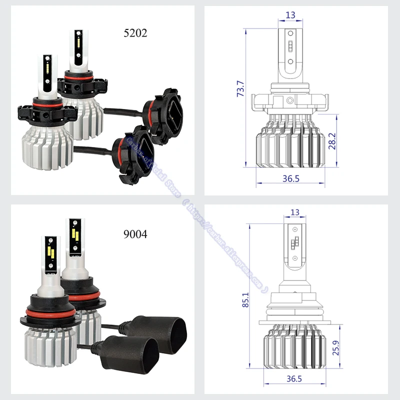 Carbar #2018 Новый V5S автомобиля светодио дный фар комплект H4 Здравствуйте/Lo луч светодио дный фары замена лампы 50 Вт 6000 К автомобиля светодио