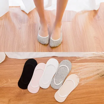 

PEONFLY Spring And Summer Full Cotton Invisible Socks Ma'am Japanese Solid Color Shallow Sock Plain Colour Woman Socks