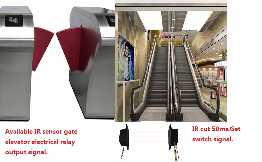

1 pair waterproof outdoor indoor Infrared single beam sensor switch with electrical relay output switch for gate elevator