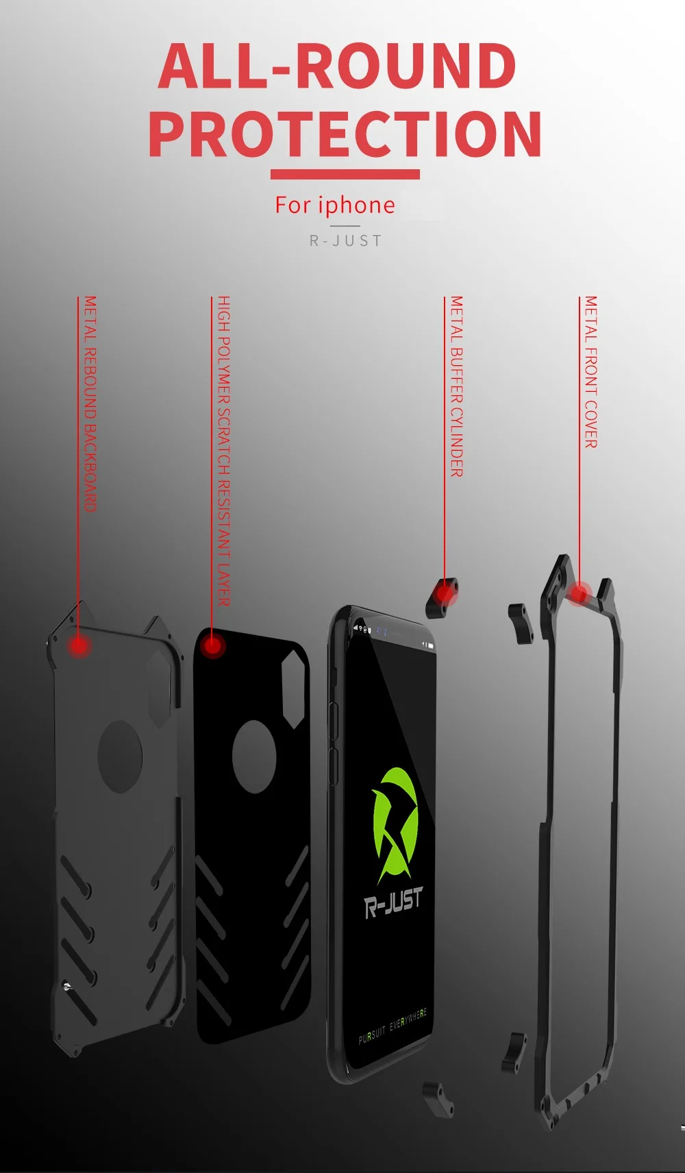 Case do Telefone para Apple Liga de Alumínio Capa para Iphone R-apenas Iphone Capa Armadura Metal Capinhas Coque xs Max xr Cases x 10 12 metal capinhas coque capa para iphone xs max xr 10 casos